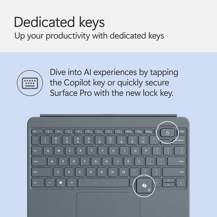 Microsoft 12" Surface Pro Funda Teclado Mecánico con Touchpad y Bisagra 360°
