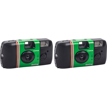 FUJIFILM QuickSnap Flash 400 Cámara Desechable ISO 400 Flash 10 pies 27 exposiciones 2 unidades