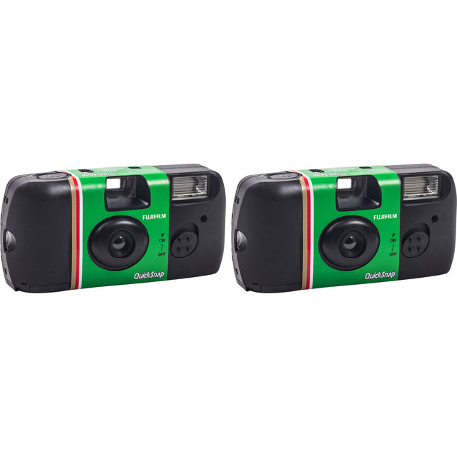 FUJIFILM QuickSnap Flash 400 Cámara Desechable ISO 400 Flash 10 pies 27 exposiciones 2 unidades