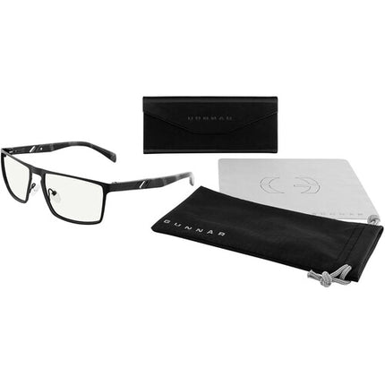 GUNNAR Fremont Gafas con Cristales Claros Montura Onyx Protección UV Tri-Fold Estuche