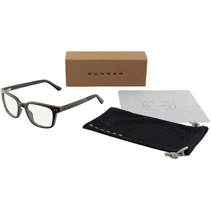 GUNNAR Muir Gafas Madera Ébano Bloqueo 20% Luz Azul Pro Lens