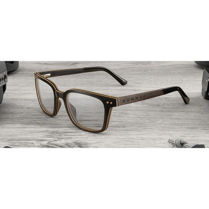 GUNNAR Muir Gafas Madera Ébano Bloqueo 20% Luz Azul Pro Lens
