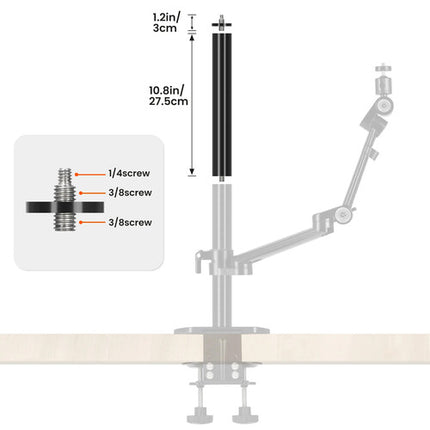 TARION Titanrig Extension Rod Set Z Set de Varillas 21.6 Pulgadas y Adaptadores