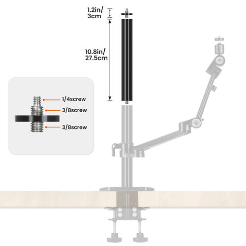 TARION Titanrig Extension Rod Set Z Set de Varillas 21.6 Pulgadas y Adaptadores