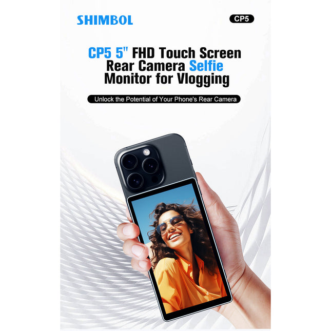 Shimbol CP5 Monitor Smartphone Cámara Trasera 5" Full HD Bluetooth Funda Azul Magnética