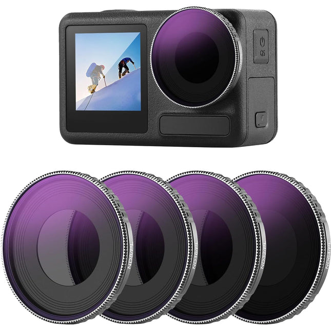 Neewer FL-A14 Set de 4 Filtros ND PL para DJI Action 4 y 5 Pro Con Estuche