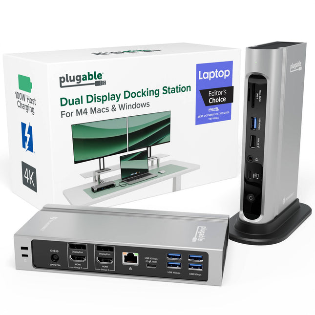 Plugable estación de acoplamiento Thunderbolt 4 16 en 1 4K 60Hz 2 Ethernet
