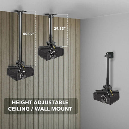 Mount-It! Soporte de Techo para Proyector Extensión 29.3 a 45.1 Pulgadas Rotación 360° y Diseño Inclinable