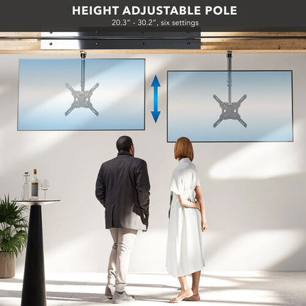Mount-It Soporte de Techo Ajustable para Pantallas 32 a 65" 99 lb capacidad altura 20 3 a 30 2 pulgadas