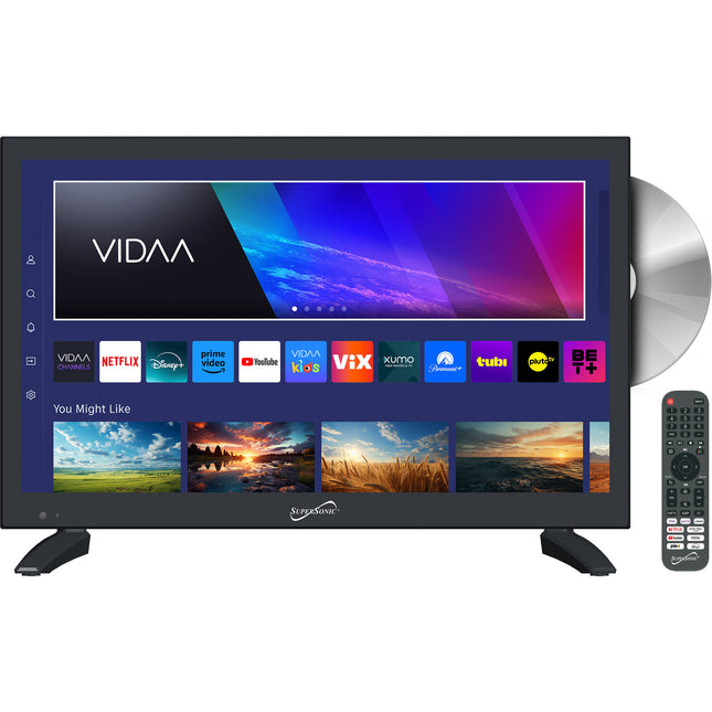 Supersonic SC-1926SDVD TV LED inteligente 19 pulgadas HD 1366x768 con reproductor DVD integrado