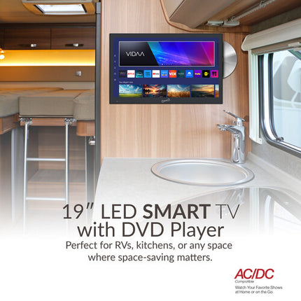 Supersonic SC-1926SDVD TV LED inteligente 19 pulgadas HD 1366x768 con reproductor DVD integrado