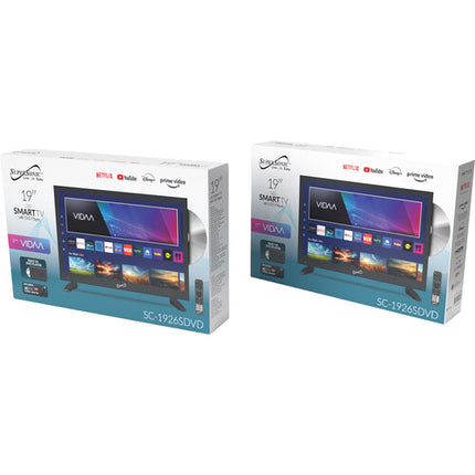 Supersonic SC-1926SDVD TV LED inteligente 19 pulgadas HD 1366x768 con reproductor DVD integrado