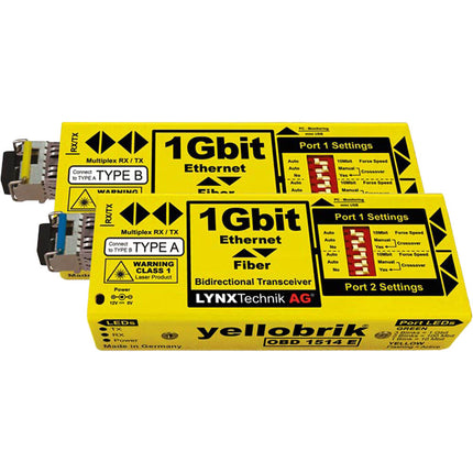 Lynx Technik AG yellobrik OBD 1514 E Transceptor de fibra 1GbE 6.2 millas alcance