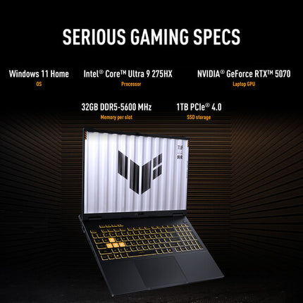 ASUS 16 pulgadas TUF Gaming F16 Portátil 32GB DDR5 1TB SSD RTX 5070