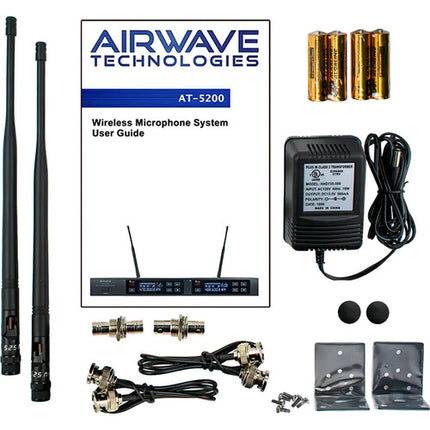 Airwave Technologies AT-5210 Sistema de Micrófono Inalámbrico de Mano para 2 Personas 144 Frecuencias 8 Horas Batería