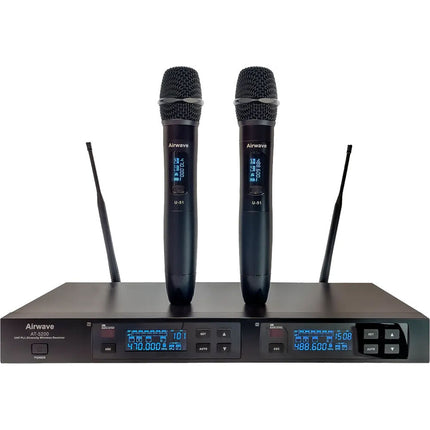 Airwave Technologies AT-5210 Sistema de Micrófono Inalámbrico de Mano para 2 Personas 144 Frecuencias 8 Horas Batería