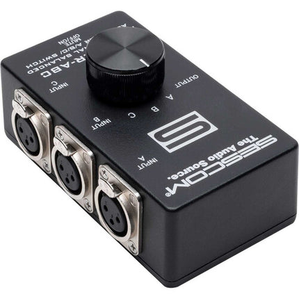 Sescom SES-XLR-ABC Selector de Audio XLR Balanceado 3 Entradas 1 Salida