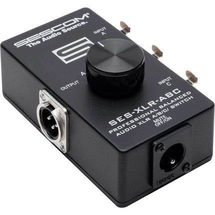 Sescom SES-XLR-ABC Selector de Audio XLR Balanceado 3 Entradas 1 Salida