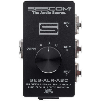 Sescom SES-XLR-ABC Selector de Audio XLR Balanceado 3 Entradas 1 Salida