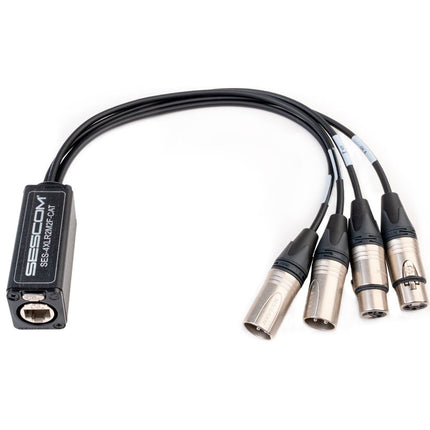 Sescom Extensor de Audio Balanceado Pasivo 4 Canales CAT5 RJ45 a XLR