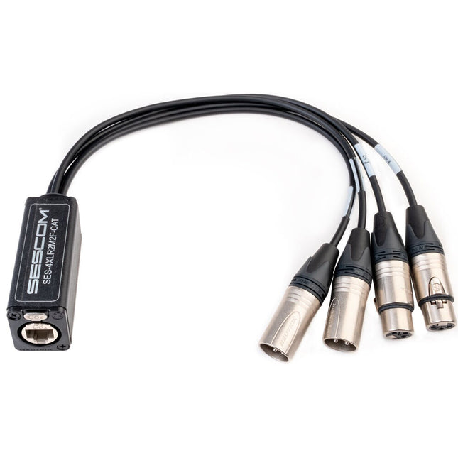 Sescom Extensor de Audio Balanceado Pasivo 4 Canales CAT5 RJ45 a XLR