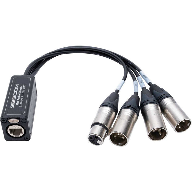 Sescom SES-4XLR1F3M-CAT Extensor de Audio Pasivo 4 Canales 12 pulgadas