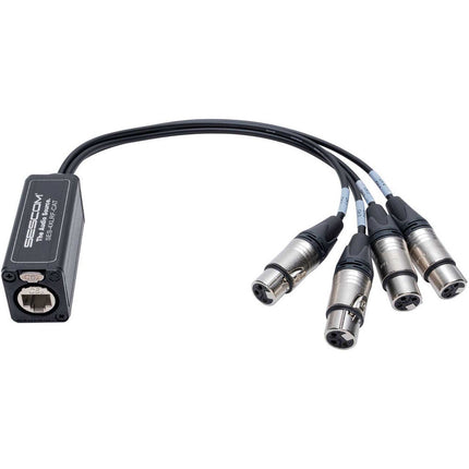 Sescom 4-Ch Conectores XLR 3 Pines Hembra Extensor Audio Balanceado Pasivo sobre Cat 5 6 7