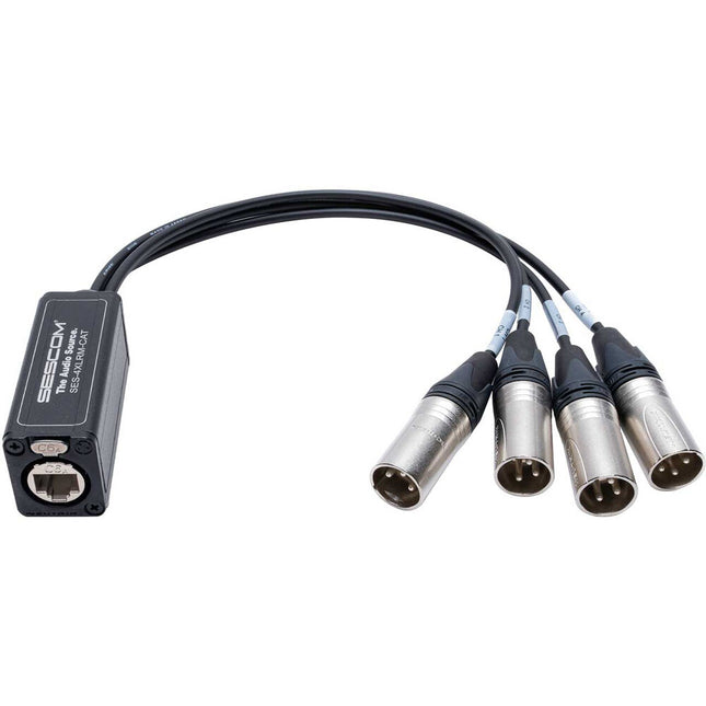 Sescom Extensor de Audio Balanceado Pasivo 4 Canales RJ45 a XLR
