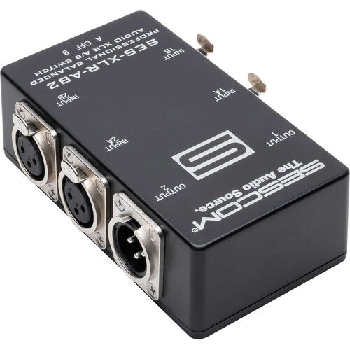 Sescom SES-XLR-AB2 Interruptor de audio estéreo pasivo 2 canales con conectores XLR