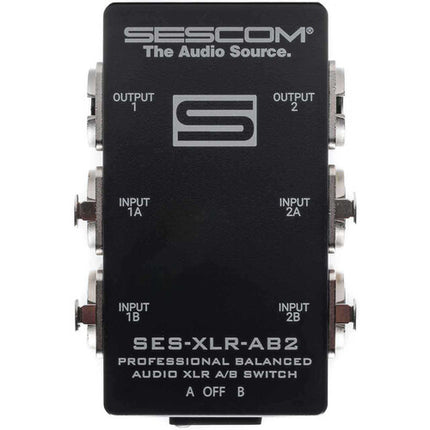 Sescom SES-XLR-AB2 Interruptor de audio estéreo pasivo 2 canales con conectores XLR