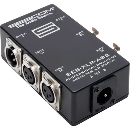 Sescom SES-XLR-AB2 Interruptor de audio estéreo pasivo 2 canales con conectores XLR