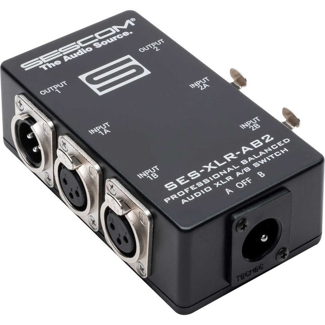 Sescom SES-XLR-AB2 Interruptor de audio estéreo pasivo 2 canales con conectores XLR