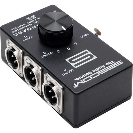 Sescom Professional Selector de Audio Balanceado Pasivo A B C con Interruptor de Silencio