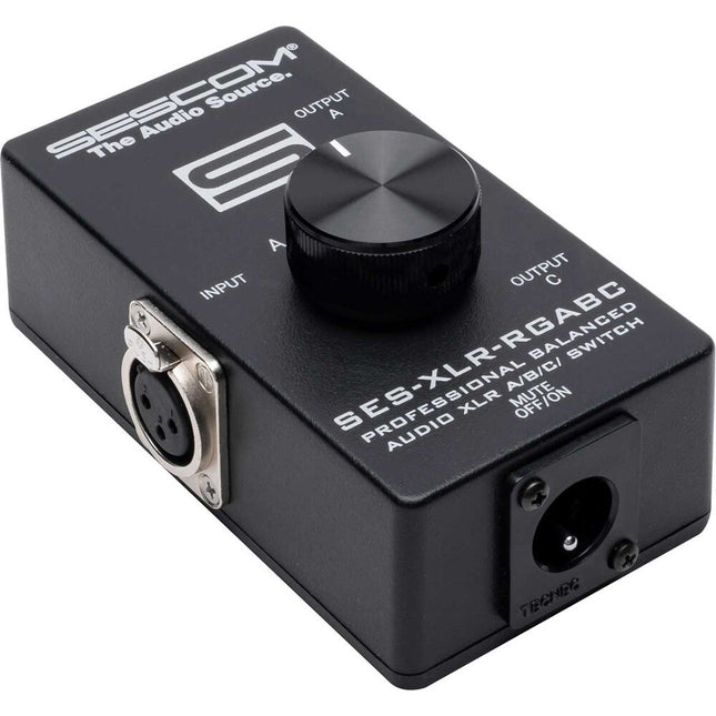 Sescom Professional Selector de Audio Balanceado Pasivo A B C con Interruptor de Silencio