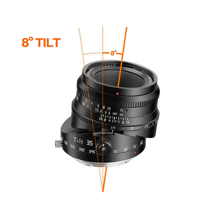 TTArtisan 35mm f/1.4 Objetivo Tilt APS-C F1.4 a F16 13.8" foco mínimo
