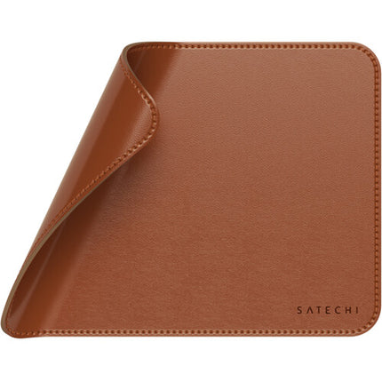 Satechi Premium Mouse Pad de Cuero Vegano Marrón Resistente y Fácil de Limpiar
