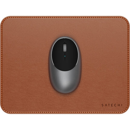 Satechi Premium Mouse Pad de Cuero Vegano Marrón Resistente y Fácil de Limpiar