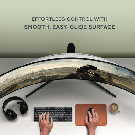 Satechi Premium Mouse Pad de Cuero Vegano Marrón Resistente y Fácil de Limpiar