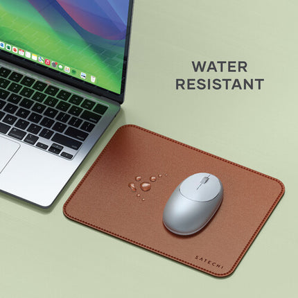 Satechi Premium Mouse Pad de Cuero Vegano Marrón Resistente y Fácil de Limpiar