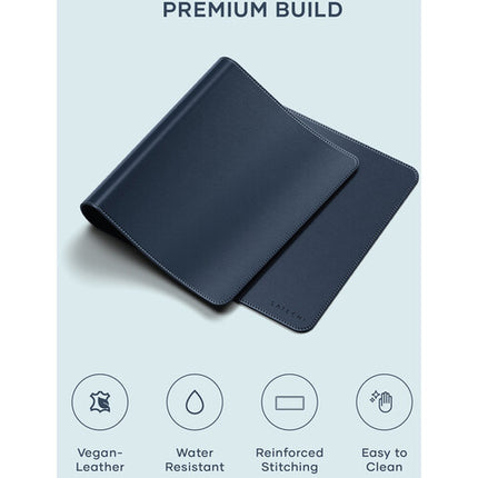 Satechi Alfombrilla de Escritorio Premium en Cuero Vegano Azul Resistente al Agua