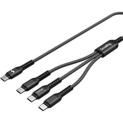 SmallRig Cable USB-C de 3 conexiones 100W 1.2m con corbatín