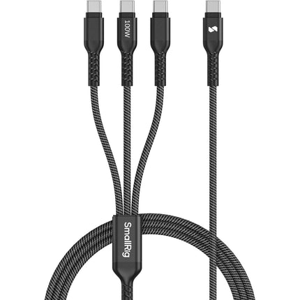 SmallRig Cable USB-C de 3 conexiones 100W 1.2m con corbatín