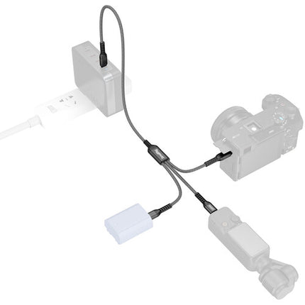 SmallRig Cable USB-C de 3 conexiones 100W 1.2m con corbatín