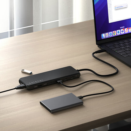 Satechi USB-C 13 en 1 Adaptador Multi Puerto Triple Pantalla 10 Gb/s 85W PD