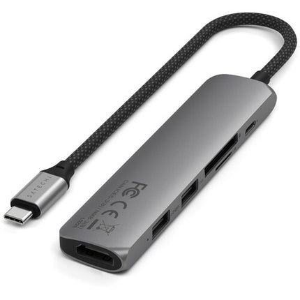 Satechi Slim USB-C Adaptador Multi Puerto 6 en 1 HDMI 4K 60Hz USB 3.2 Gen 2