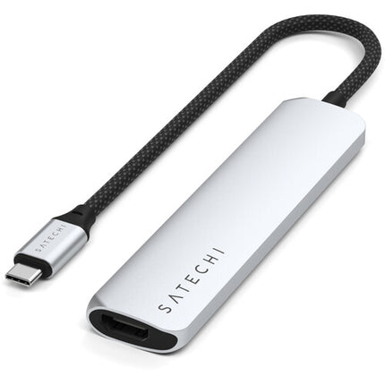 Satechi Slim Adaptador USB-C 6 en 1 Plata HDMI 4K 60Hz USB 10Gbps
