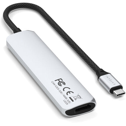 Satechi Slim Adaptador USB-C 6 en 1 Plata HDMI 4K 60Hz USB 10Gbps