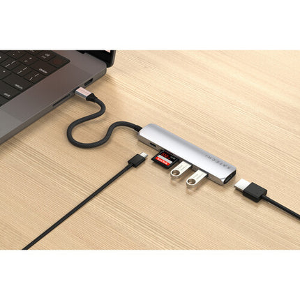 Satechi Slim Adaptador USB-C 6 en 1 Plata HDMI 4K 60Hz USB 10Gbps