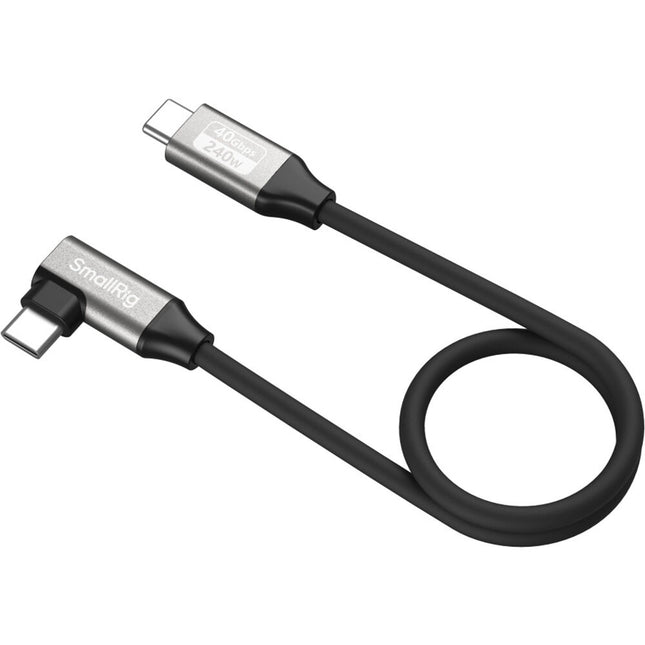 SmallRig Cable USB-C Recto a Ángulo Derecho USB4 40 Gb/s 240W PD 8K 60Hz