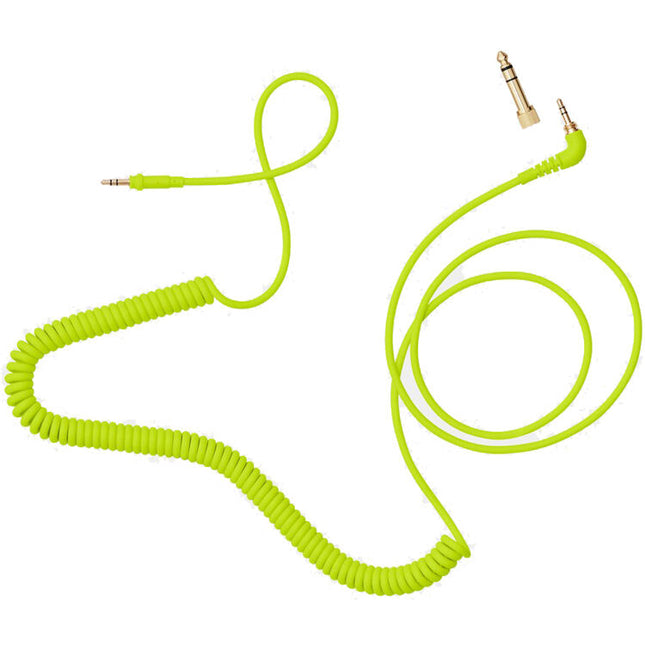 AIAIAI 3.5mm Cable en Espiral con Adaptador 1/4 para Auriculares TMA-2 y Estudios 1.5 a 3.2 m Neon